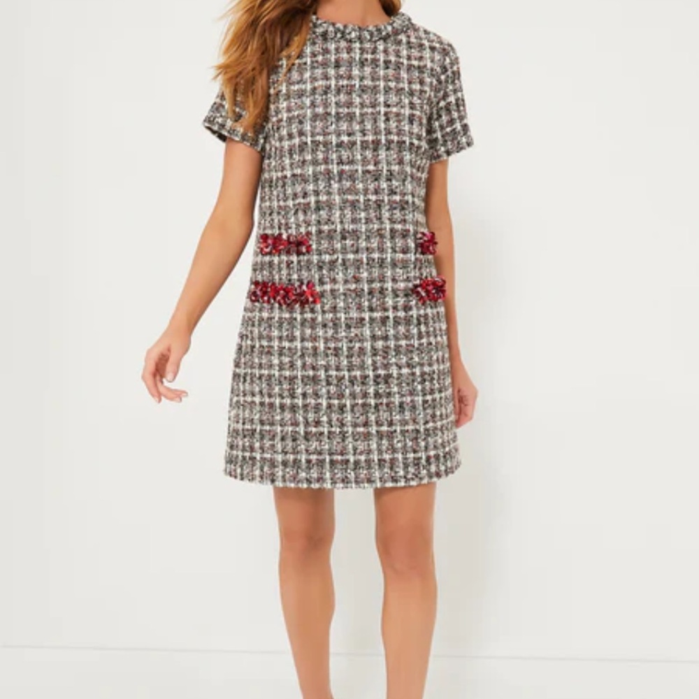 Tuckernuck Tweed Mini Dress - Red, Black, White - Picture 2 of 12